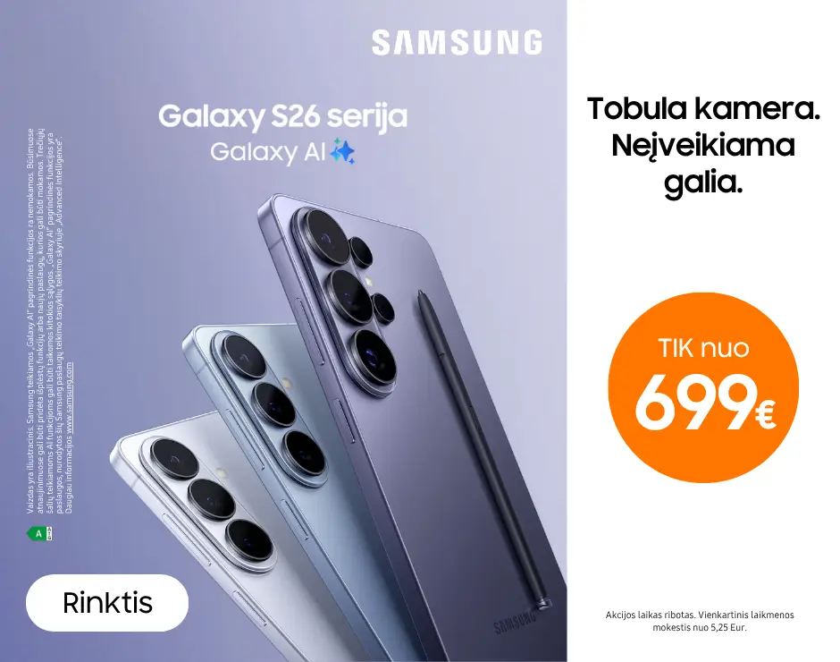 Samsung Galaxy S26 serija nuo 699 Eur, Mobili prekyba