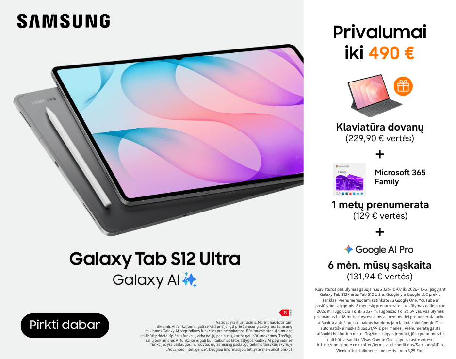 Samsung Galaxy Tab S12 serija su dovanomis, Mobili prekyba