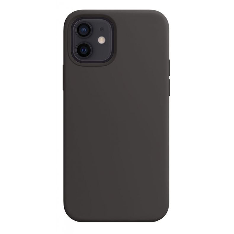 Silikoninis dėklas iPhone 12 mini, nugarėlė, juoda