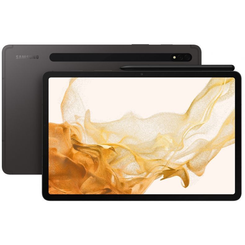 TAB S8 Wifi juodas priekis-nugarele su piestuku