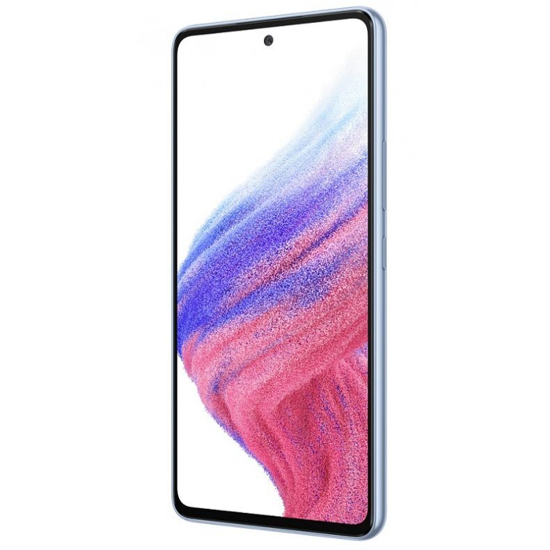 Samsung A53 5G melyna spalva ekranas is desinio kampo