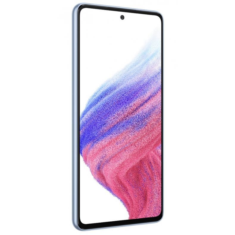 Samsung A53 5G melyna spalva ekranas is kairio sono