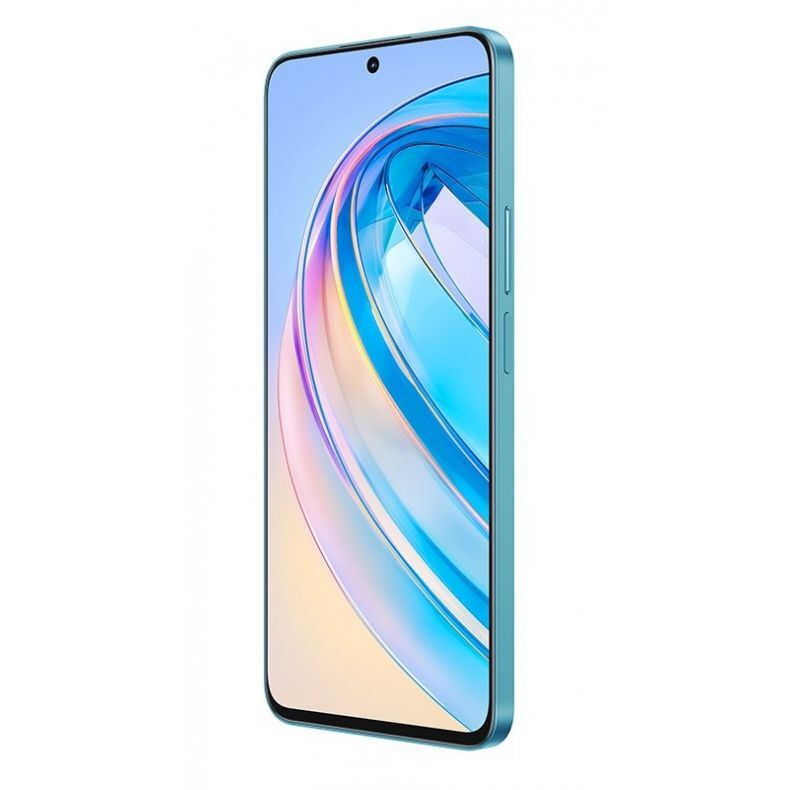  HONOR X8A ekrano desine puse su garso mygtukais kampu melynos spalvos
