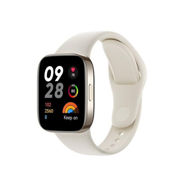 Xiaomi Watch 3 ivory ekranas is sono su ijungimo mygtuku