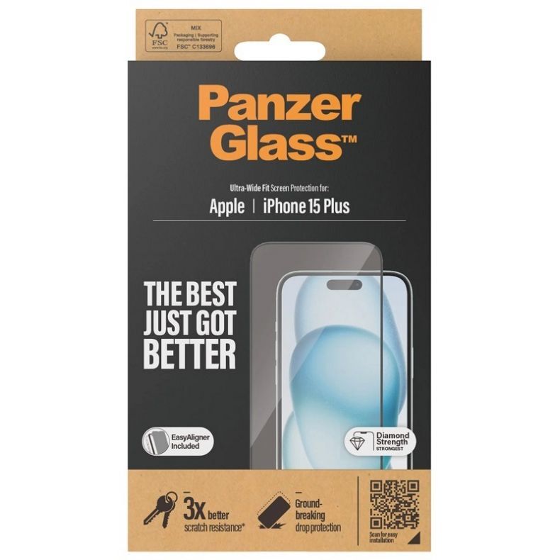 PANZERGLASS grūdintas apsauginis stikliukas iPhone 15 Plus