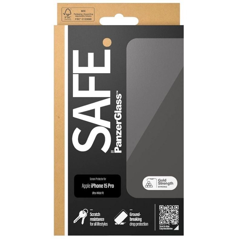 PANZERGLAS grūdintas apsauginis stikliukas iPhone 15 Pro
