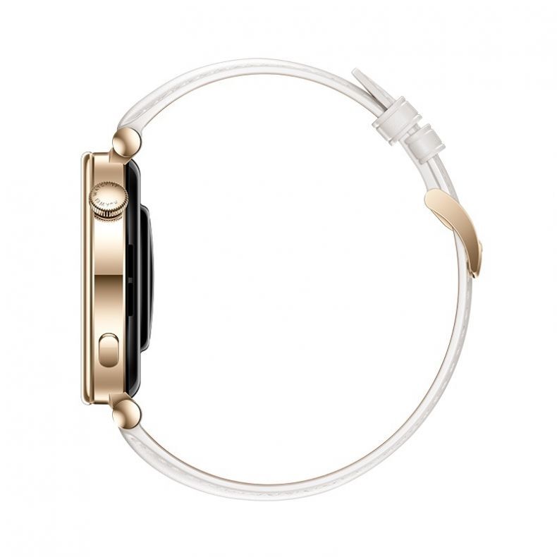 Huawei_Watch_GT4_41mm_su_odine_balta_apyranke_is_sono_su_mygtukais