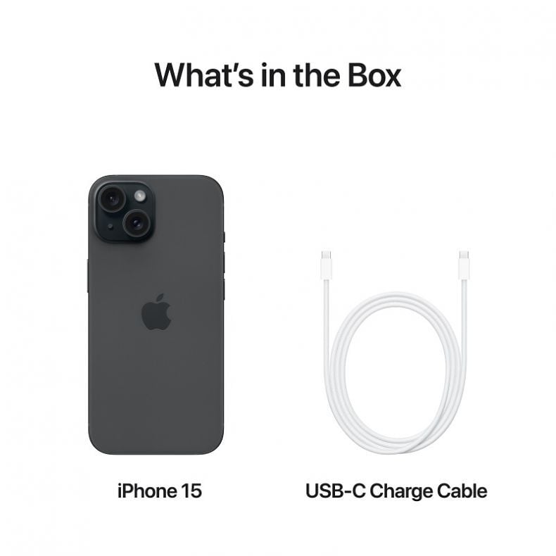 iPhone 15plus pakuotės turinys 256GB