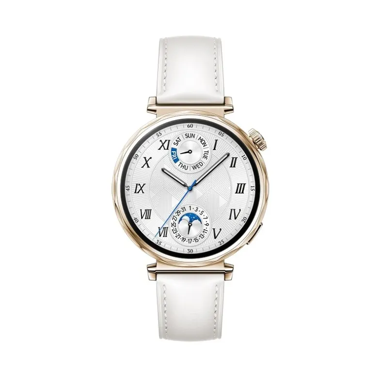 Huawei GT5 išmanusis laikrodis 41mm, auksinis balta apyrankė, 1 nuotrauka.