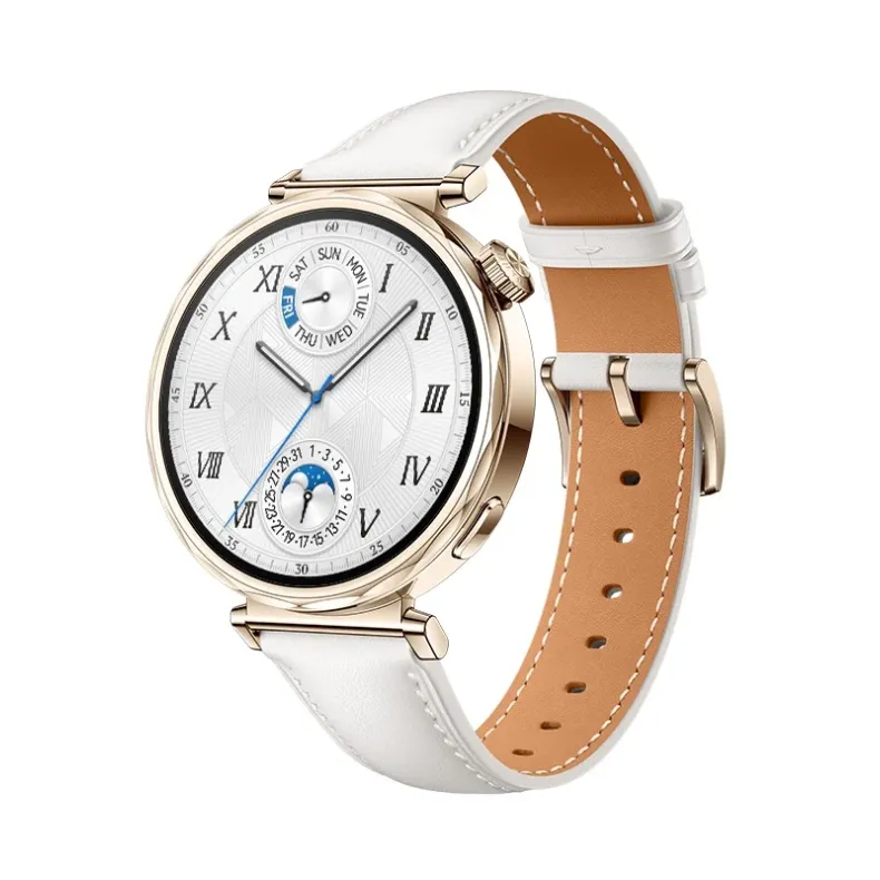Huawei GT5 išmanusis laikrodis 41mm, auksinis balta apyrankė, 3 nuotrauka.