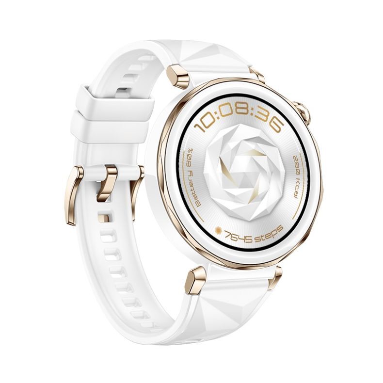 Huawei GT 5 Pro išmanusis laikrodis 42mm, baltas silikoninė apyrankė, 2 nuotrauka