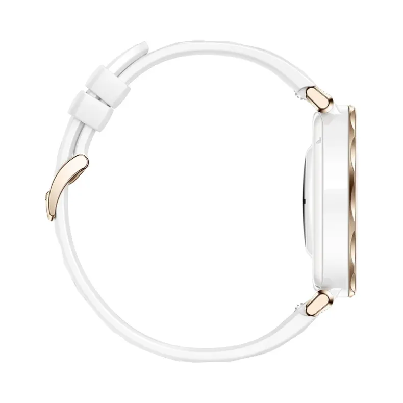 Huawei GT 5 Pro išmanusis laikrodis 42mm, baltas silikoninė apyrankė, 4 nuotrauka.