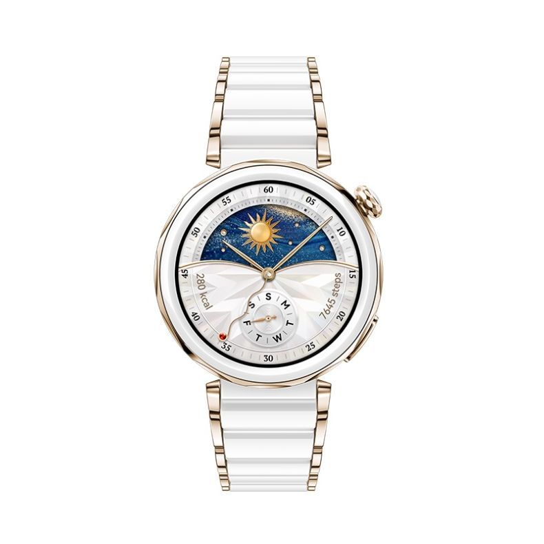  Huawei GT 5 Pro išmanusis laikrodis 42mm, baltas keramikinė apyrankė, 1
