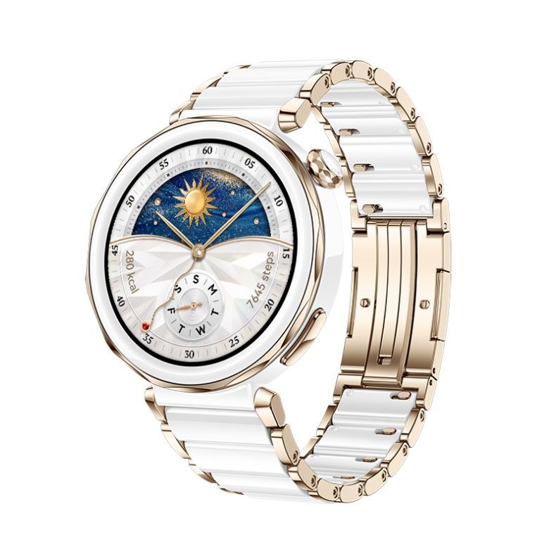 Huawei GT 5 Pro išmanusis laikrodis 42mm, baltas keramikinė apyrankė, 3