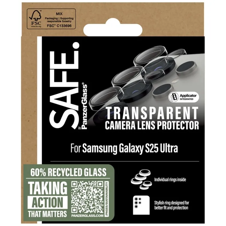 Safe Samsung Galaxy S25 Ultra kameros stikliukas, 1 nuotrauka