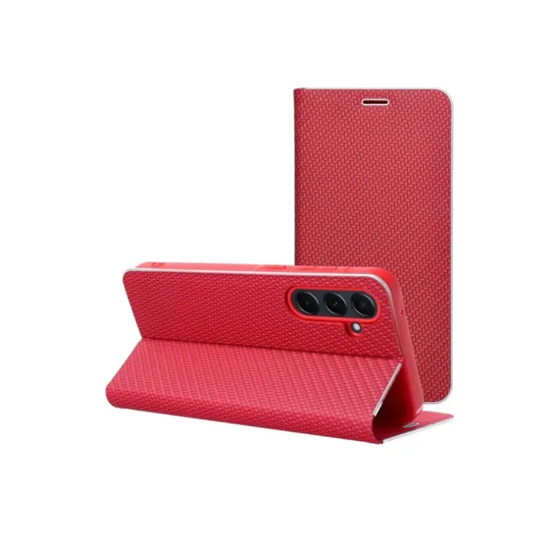 Smart Samsung Galaxy S25+ Luna Book Carbon dėklas,2 nuotrauka