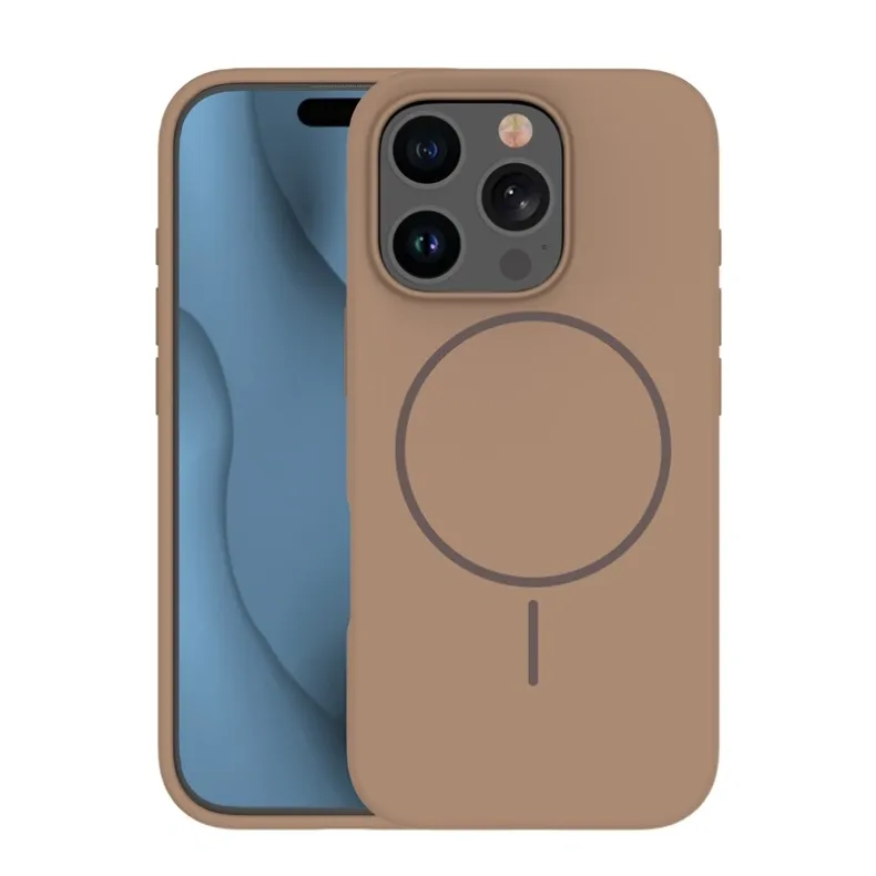 Smart iPhone 16 Pro silikoninis Magsafe dėklas, ruda, 2 nuotrauka
