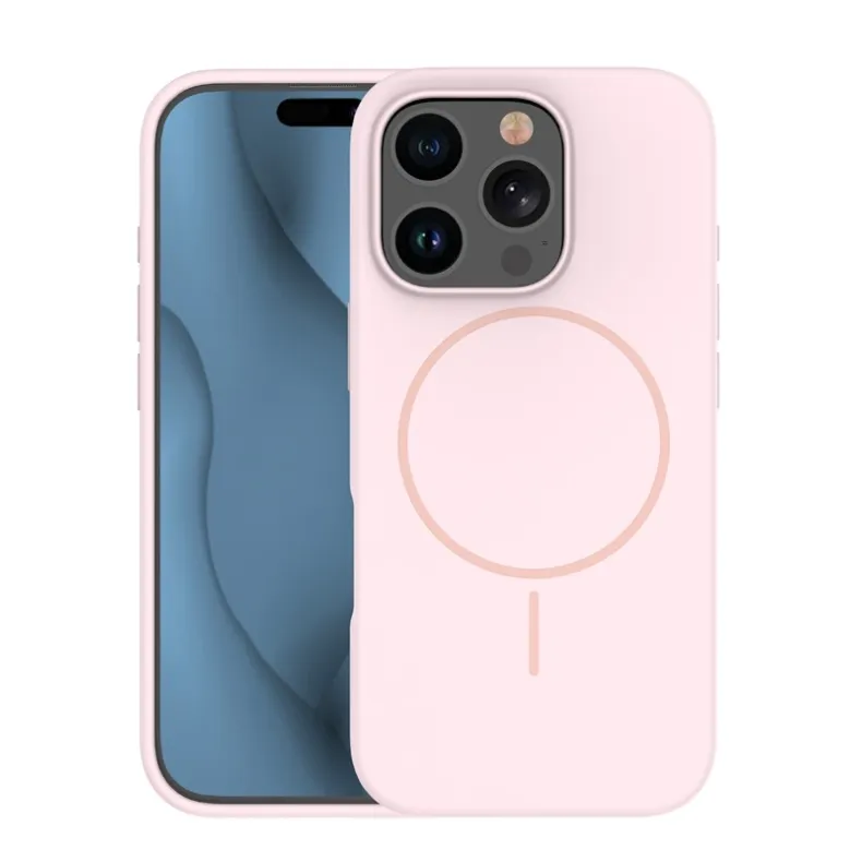 Smart iPhone 16 Pro Max silikoninis Magsafe dėklas, rausva, 2 nuotrauka
