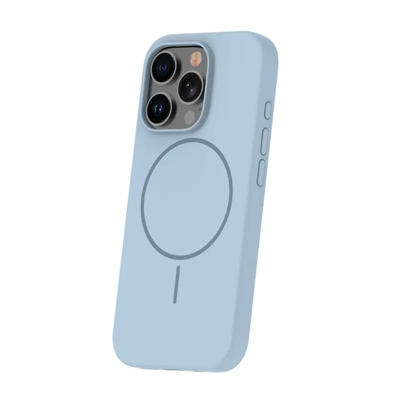 Smart iPhone 16 Pro Max silikoninis Magsafe dėklas, šviesi mėlyna, 1 nuotrauka