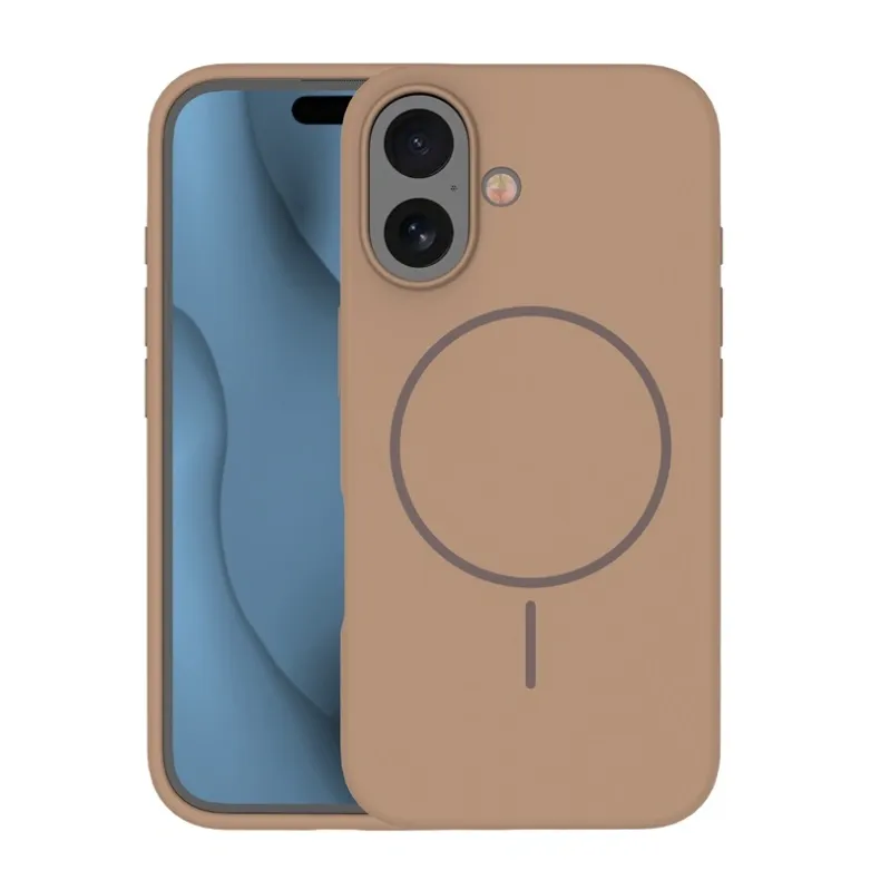 Smart iPhone 16 silikoninis Magsafe dėklas, ruda, 2 nuotrauka