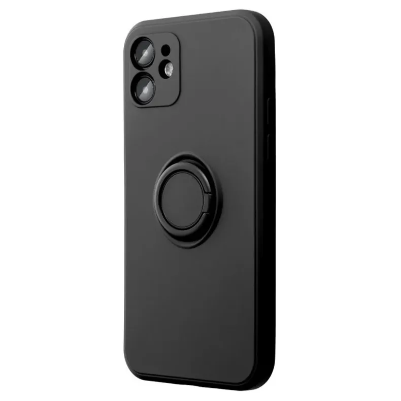 Smart Xiaomi Redmi Note 14 5G silikoninis dėklas su žiedu, juodas, 2 nuotrauka