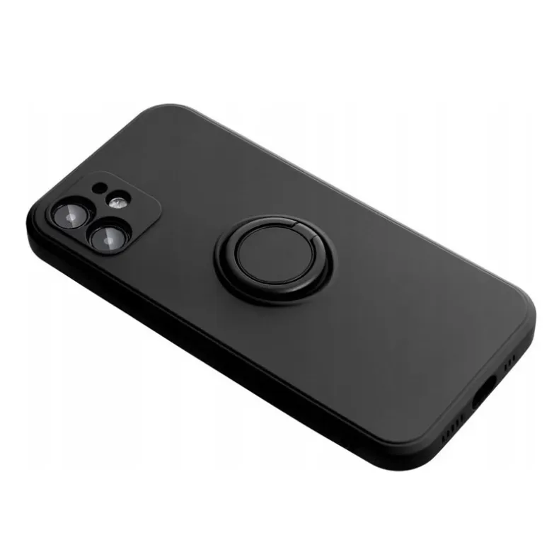 Smart Xiaomi Redmi Note 14 5G silikoninis dėklas su žiedu, juodas, 3 nuotrauka