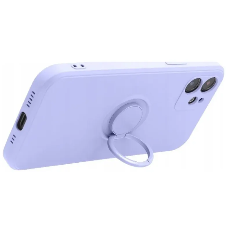 Smart Xiaomi Redmi Note 14 5G silikoninis dėklas su žiedu, violetinis, 3 nuotrauka