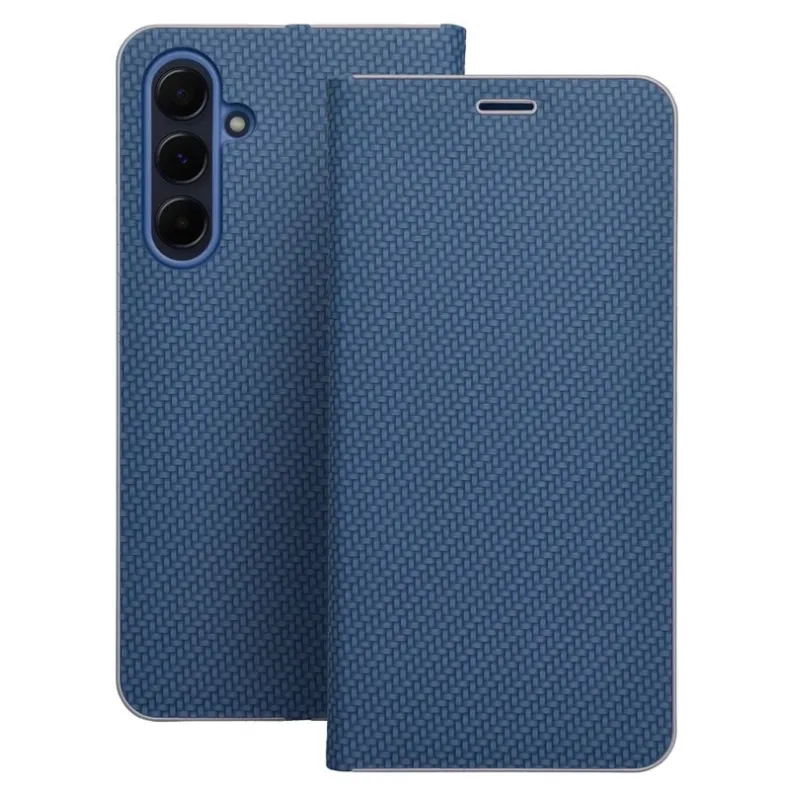 Smart Samsung Galaxy A56 Luna Book Carbon dėklas, mėlyna, 1 nuotrauka