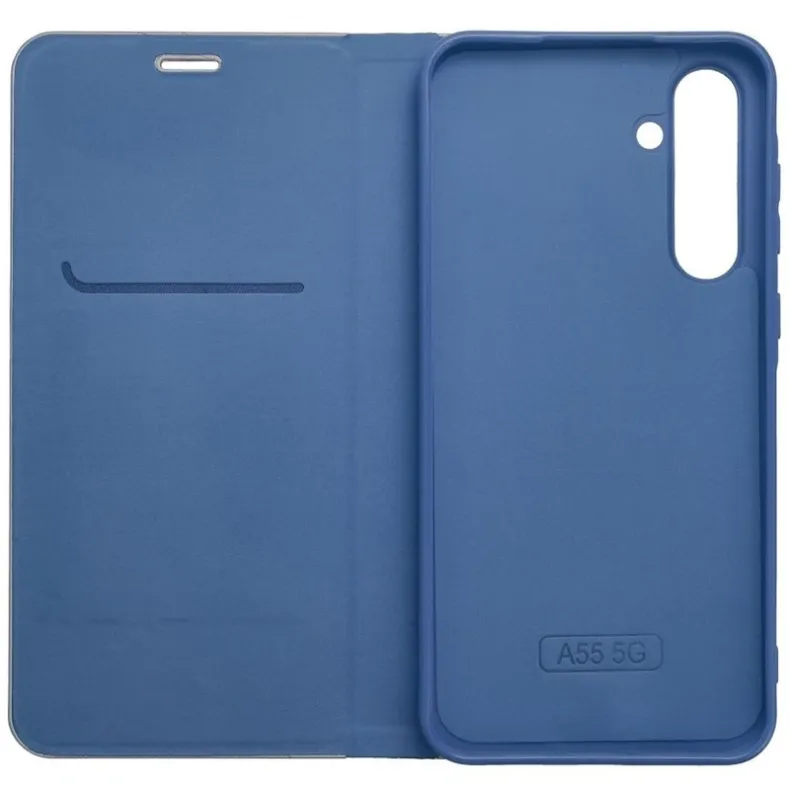 Smart Samsung Galaxy A56 Luna Book Carbon dėklas, mėlyna, 2 nuotrauka