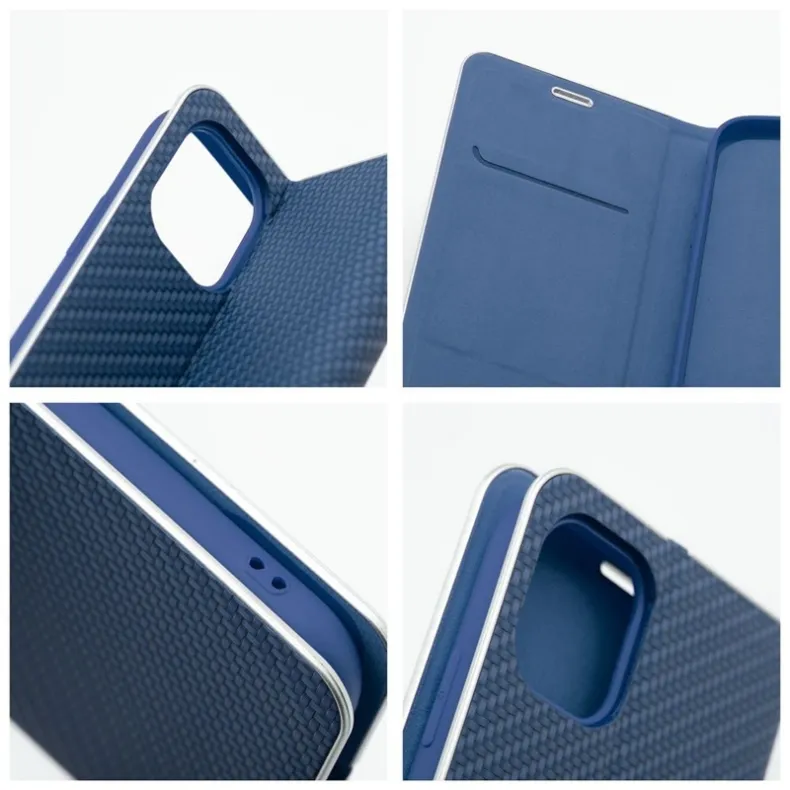Smart Samsung Galaxy A56 Luna Book Carbon dėklas, mėlyna, 5 nuotrauka