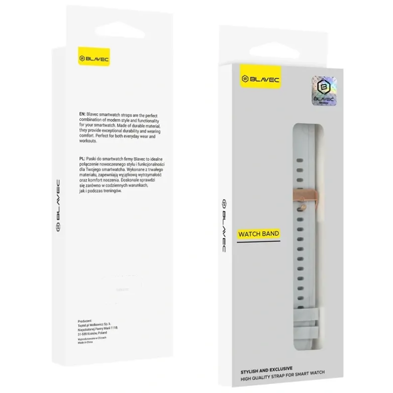 Blavec silikoninis dirželis 18mm, pilka, 4 nuotrauka