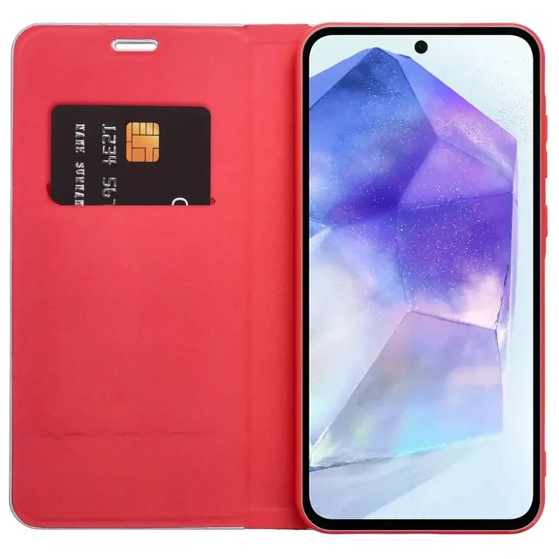 Smart Xiaomi Redmi Note 14 Pro 4G Luna Book dėklas, raudona, 3 nuotrauka