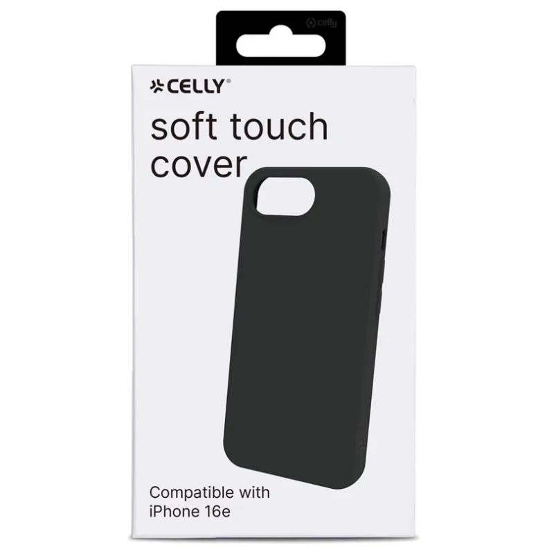 Celly iPhone 16e Cromo silikoninis dėklas, juoda, 4 nuotrauka