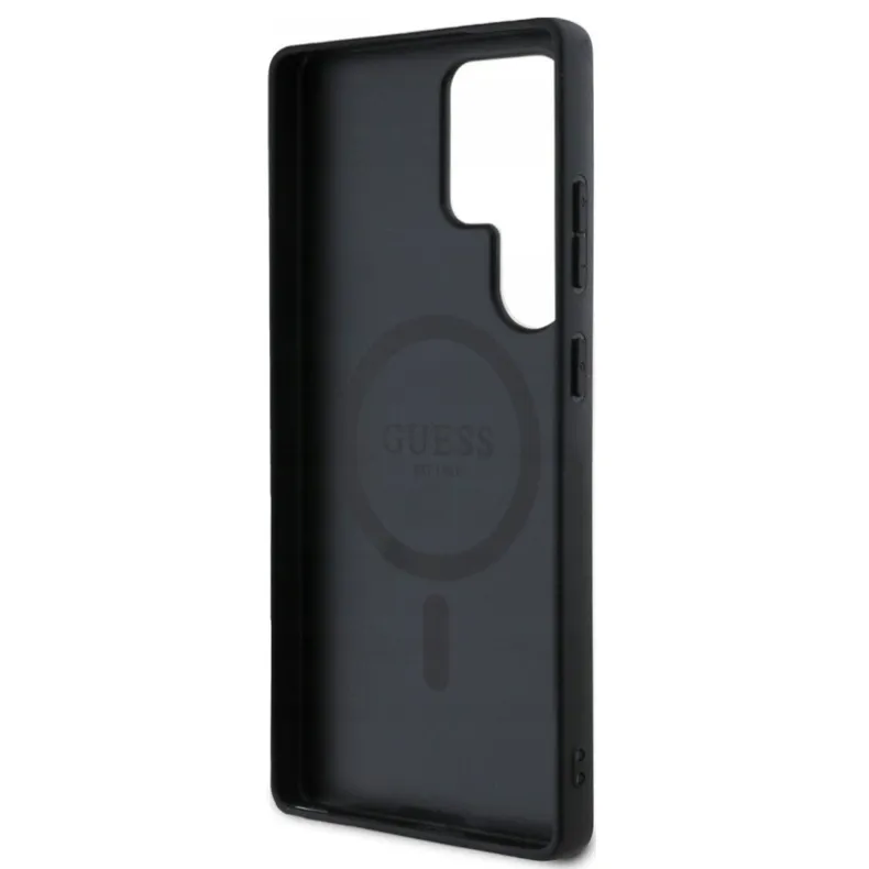 Guess Samsung Galaxy S25 Ultra Grained Peony MagSafe dėklas, juoda, 3 nuotrauka