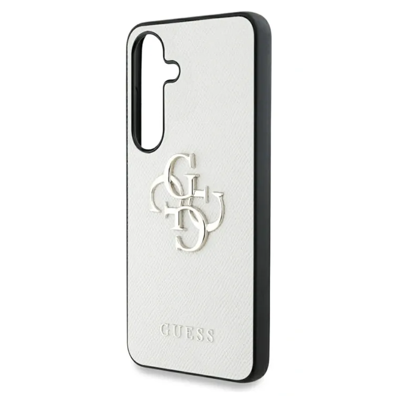 Guess Samsung Galaxy S25 Grained Big 4G Logo dėklas, smėlio, 2 nuotrauka