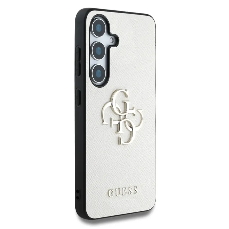 Guess Samsung Galaxy S25 Grained Big 4G Logo dėklas, smėlio, 3 nuotrauka