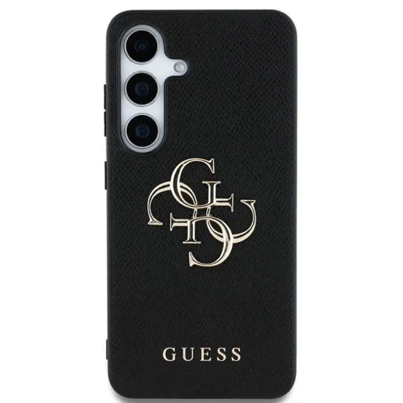 Guess Samsung Galaxy S25 Grained Big 4G Logo dėklas, juoda, 1 nuotrauka