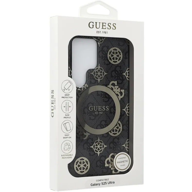 Guess Samsung Galaxy S25 Ultra Peony MagSafe dėklas, juoda, 4 nuotrauka