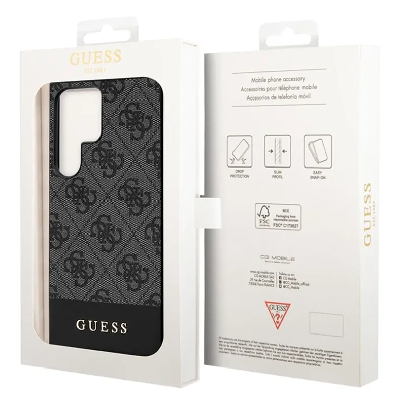 Guess Samsung Galaxy S24 Ultra Stripe dėklas, juoda, 3 nuotrauka