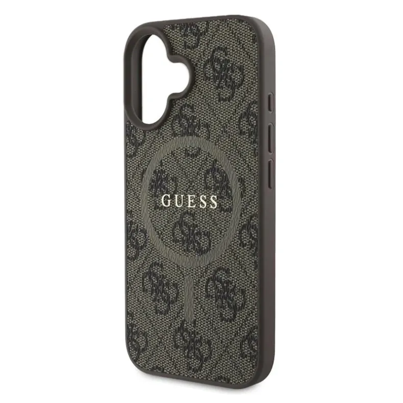 Guess iPhone 16 Classic Logo dėklas, ruda, 2 nuotrauka