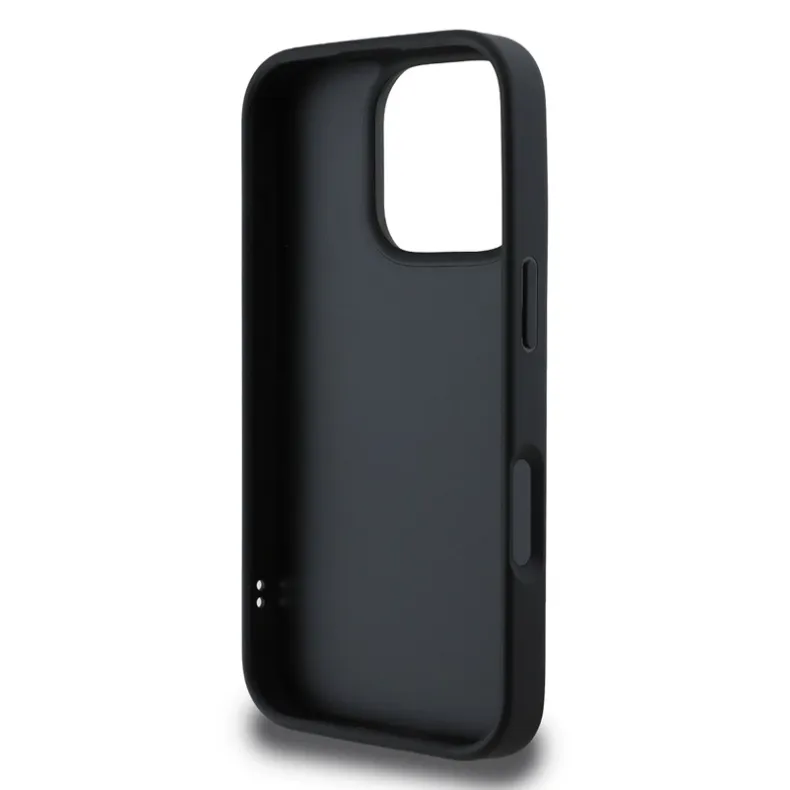Guess iPhone 16 Pro Metal Logo dėklas, juoda, 3 nuotrauka
