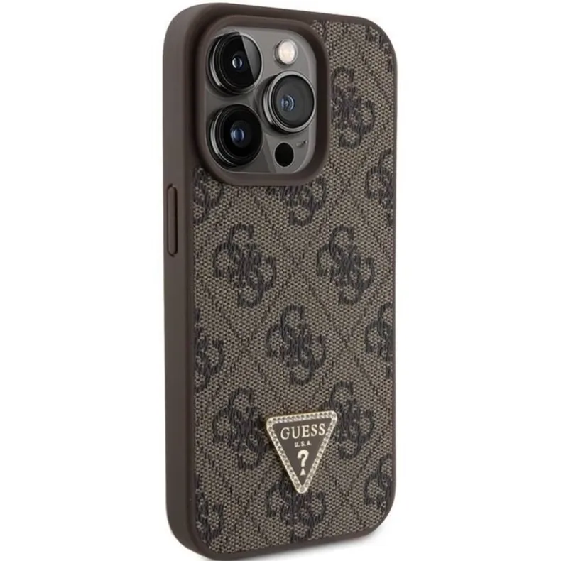 GUESS iPhone 15 Pro Max Triangle Logo dėklas, ruda, 2 nuotrauka