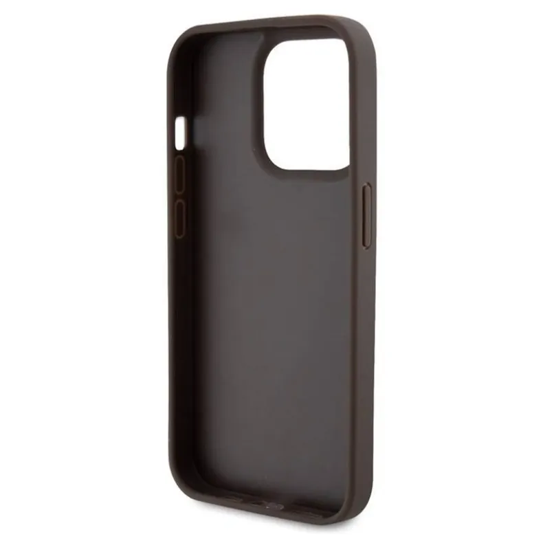 GUESS iPhone 15 Pro Max Triangle Logo dėklas, ruda, 3 nuotrauka