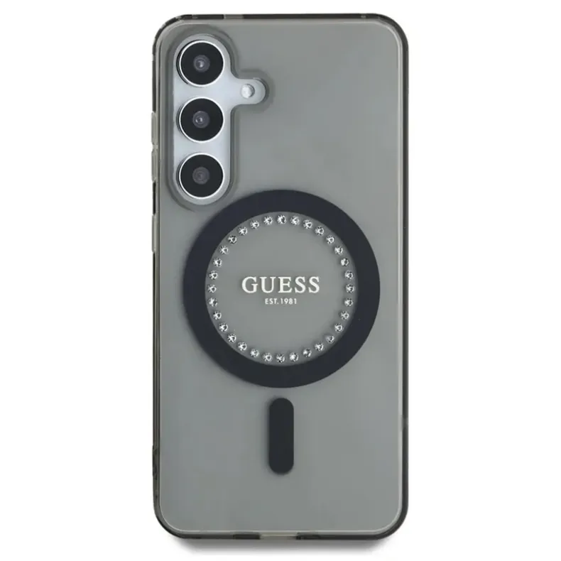 Guess Samsung Galaxy S25 Ultra Rhinestones Magsafe dėklas, juoda, 1 nuotrauka