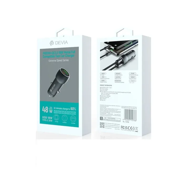 Devia Extreme PD+QC automobilinis įkroviklis - 48W,3 nuotrauka