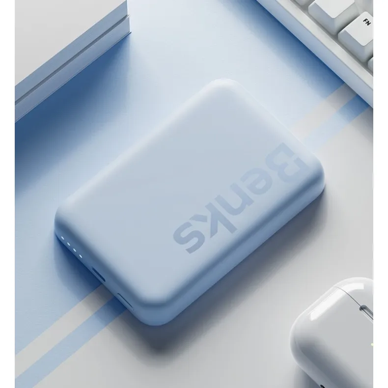 Benks MP10 MagSafe belaidė išorinė baterija - 6000 mAh, žydra, 3 nuotrauka