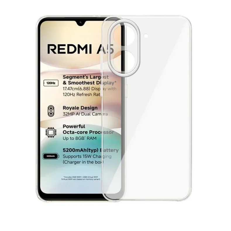 Smart Xiaomi Redmi A5 skaidrus silikoninis dėklas,2 nuotrauka