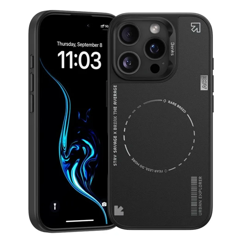 Benks iPhone 16 Pro Dinamic Minimalist dėklas, juoda, 2 nuotrauka