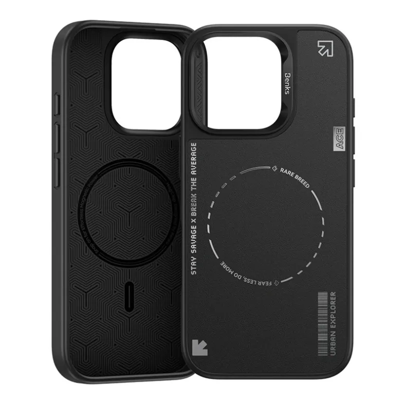 Benks iPhone 16 Pro Max Dinamic Minimalist dėklas, juoda, 3 nuotrauka