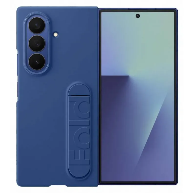 Samsung Galaxy Fold7 silikoninis dėklas su kojele, mėlynas 1 nuotrauka